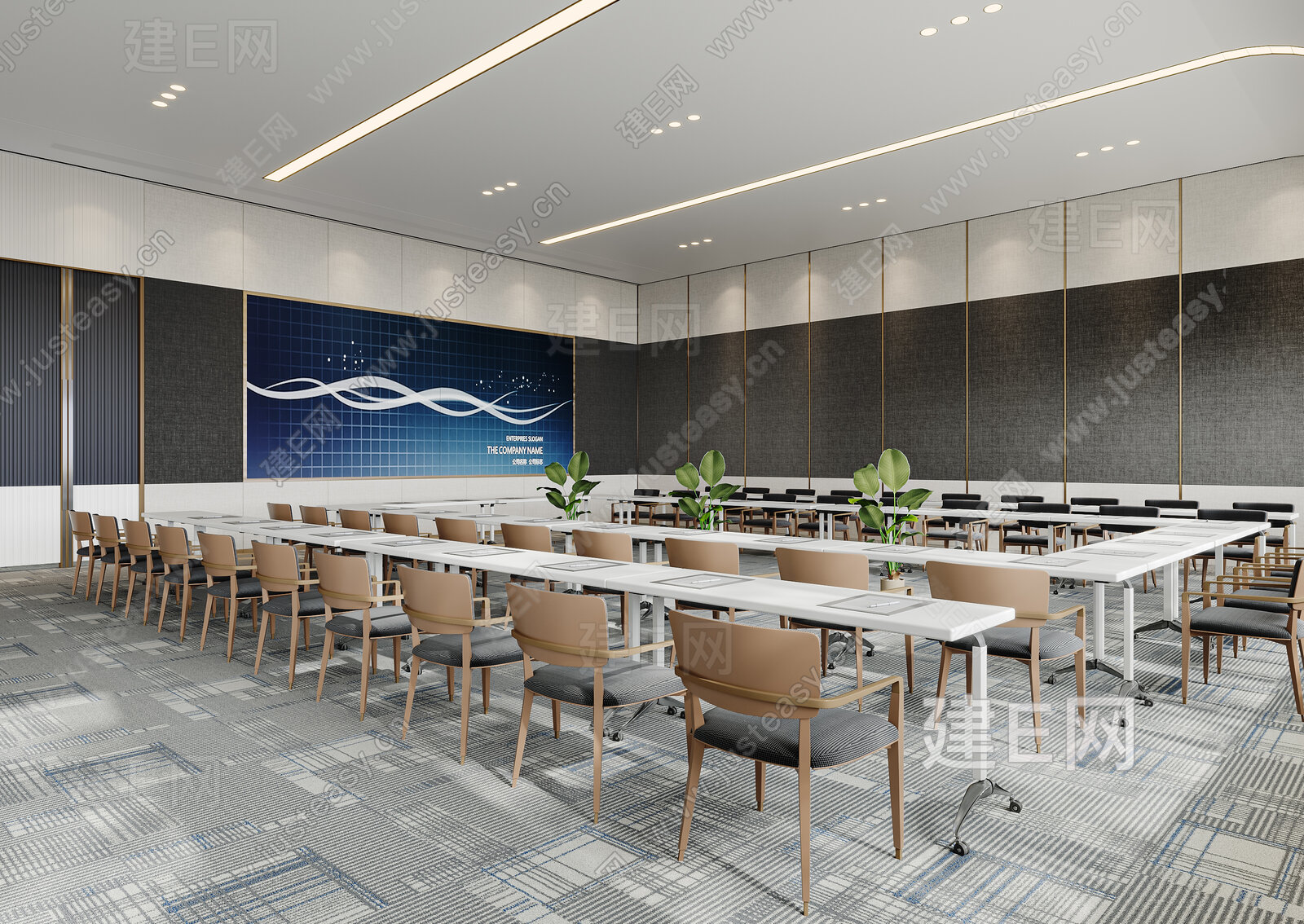 现代会议室模型SU模型下载[ID:102911784]_建e网su模型