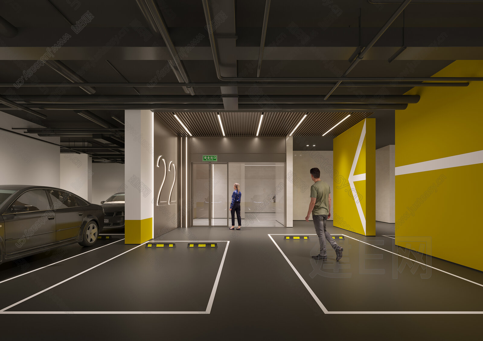 【现代地下停车场入口3d模型】建E网_现代地下停车场入口3d模型下载[ID:103897007]_打造3d现代地下停车场入口模型免费下载平台