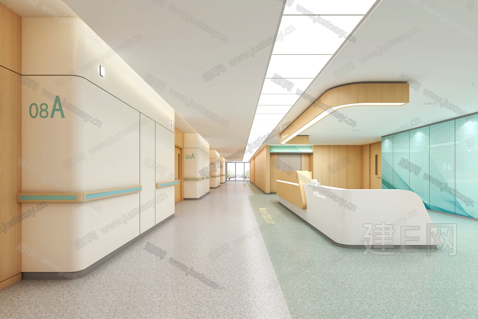 【现代病房走廊3d模型】建e网_现代病房走廊3d模型下载[ID:103962378]_打造3d现代病房走廊模型免费下载平台