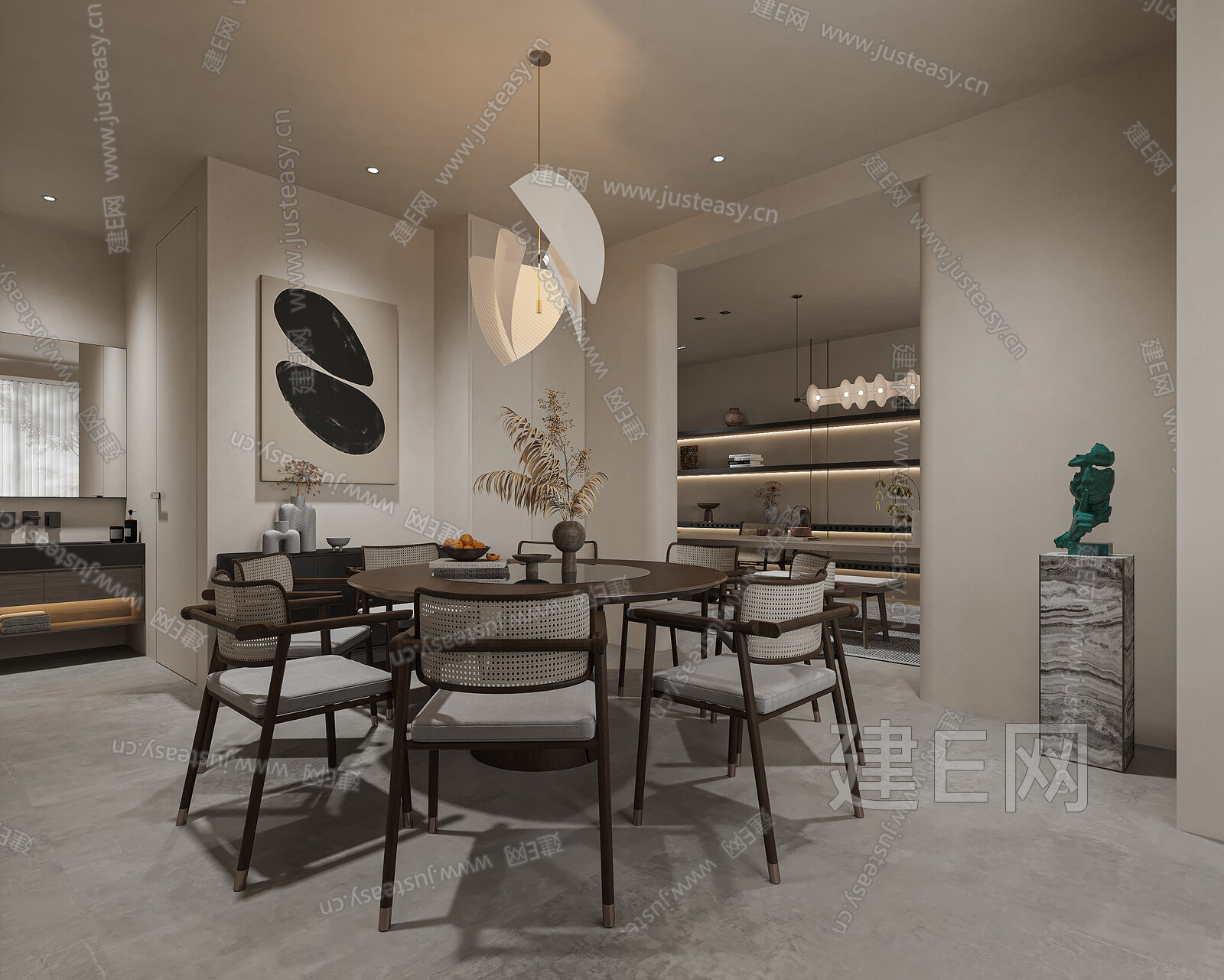 【侘寂风餐厅3d模型】建e网_侘寂风餐厅3d模型下载[ID:104421220]_打造3d侘寂风餐厅模型免费下载平台