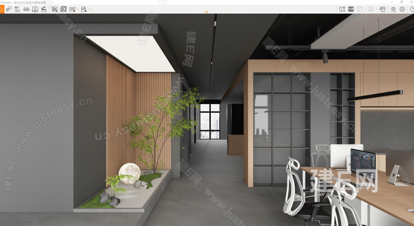 现代室内景观造景 模型SU模型下载[ID:101142311]_建e网su模型