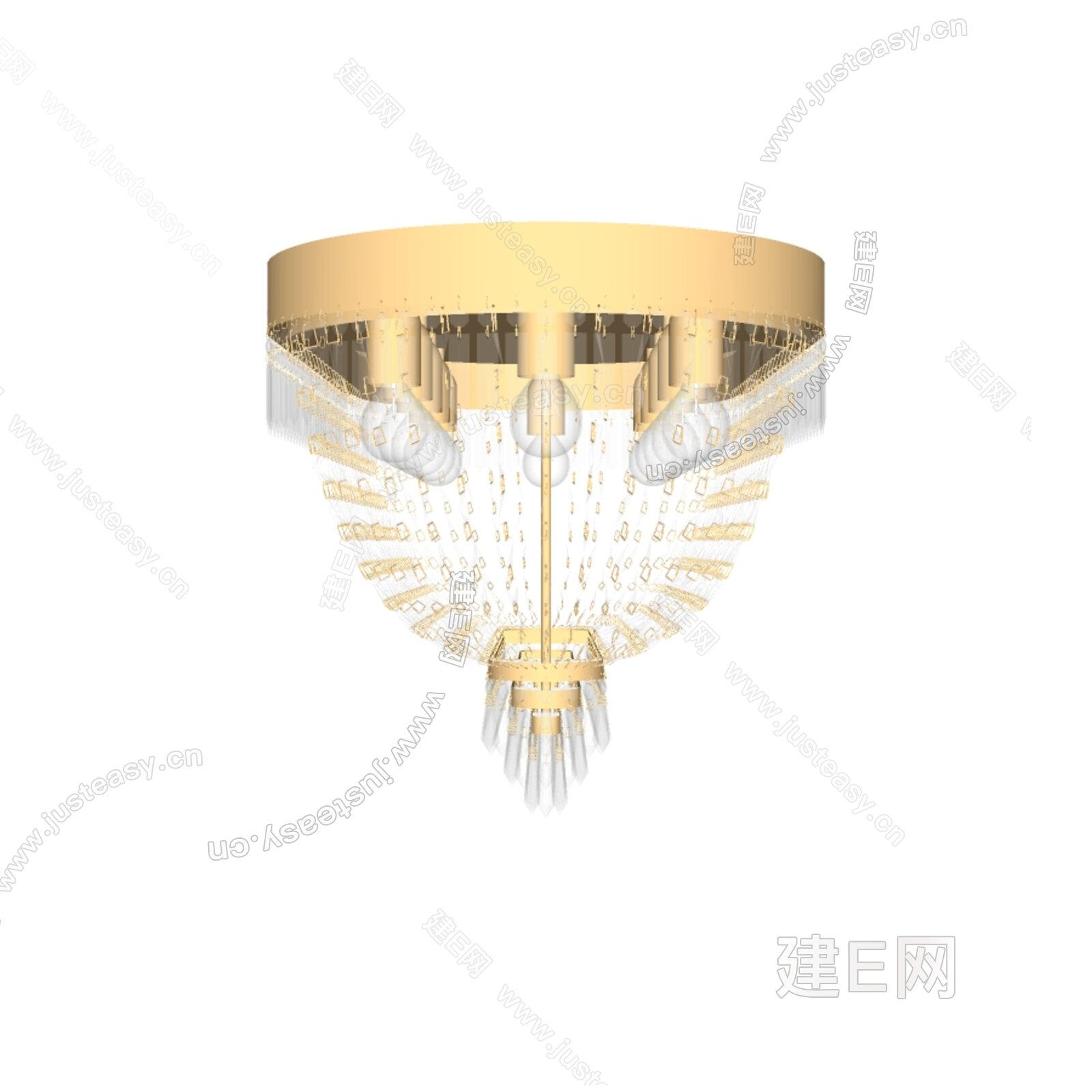 欧式古典水晶吊灯模型SU模型下载[ID:101273372]_建e网su模型