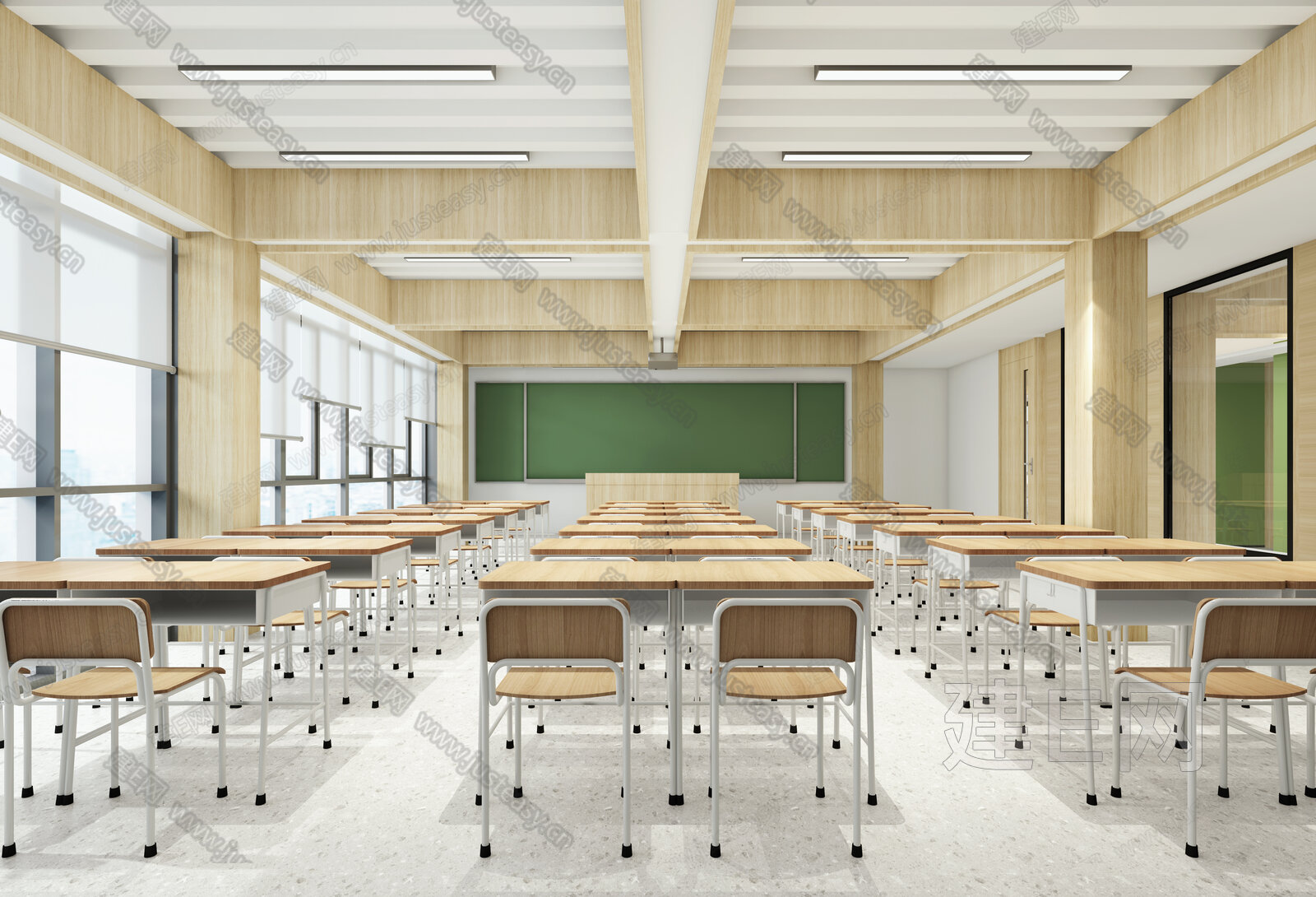 现代教室3d模型下载[ID:114251595]_建e网3d模型