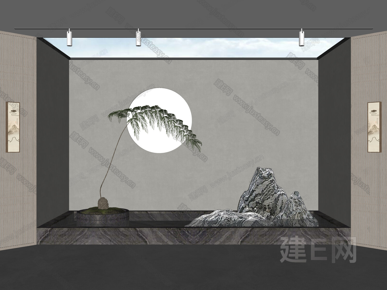 新中式景观sketchup模型