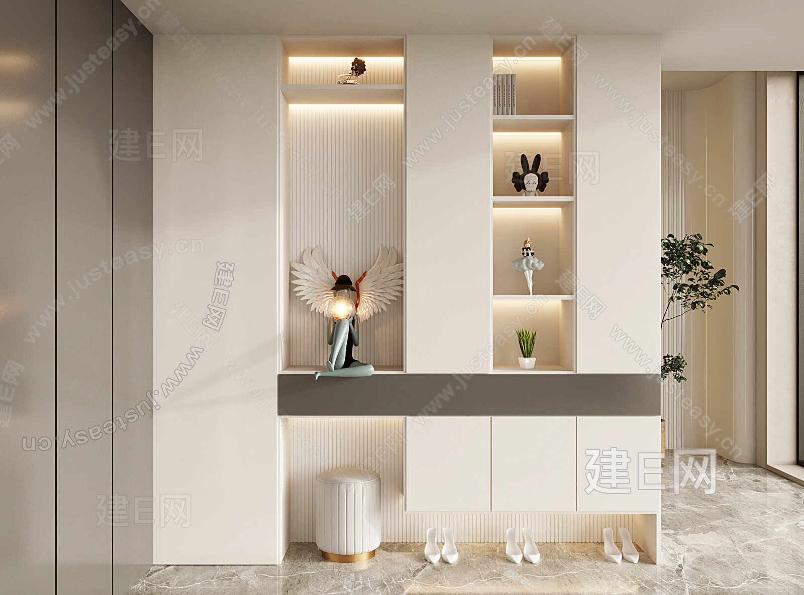 现代玄关模型SU模型下载[ID:102715323]_建E室内设计网