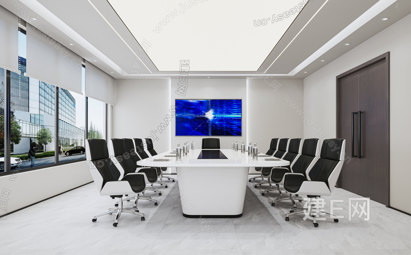 现代会议室3d模型下载[ID:114972427]_建e网3d模型