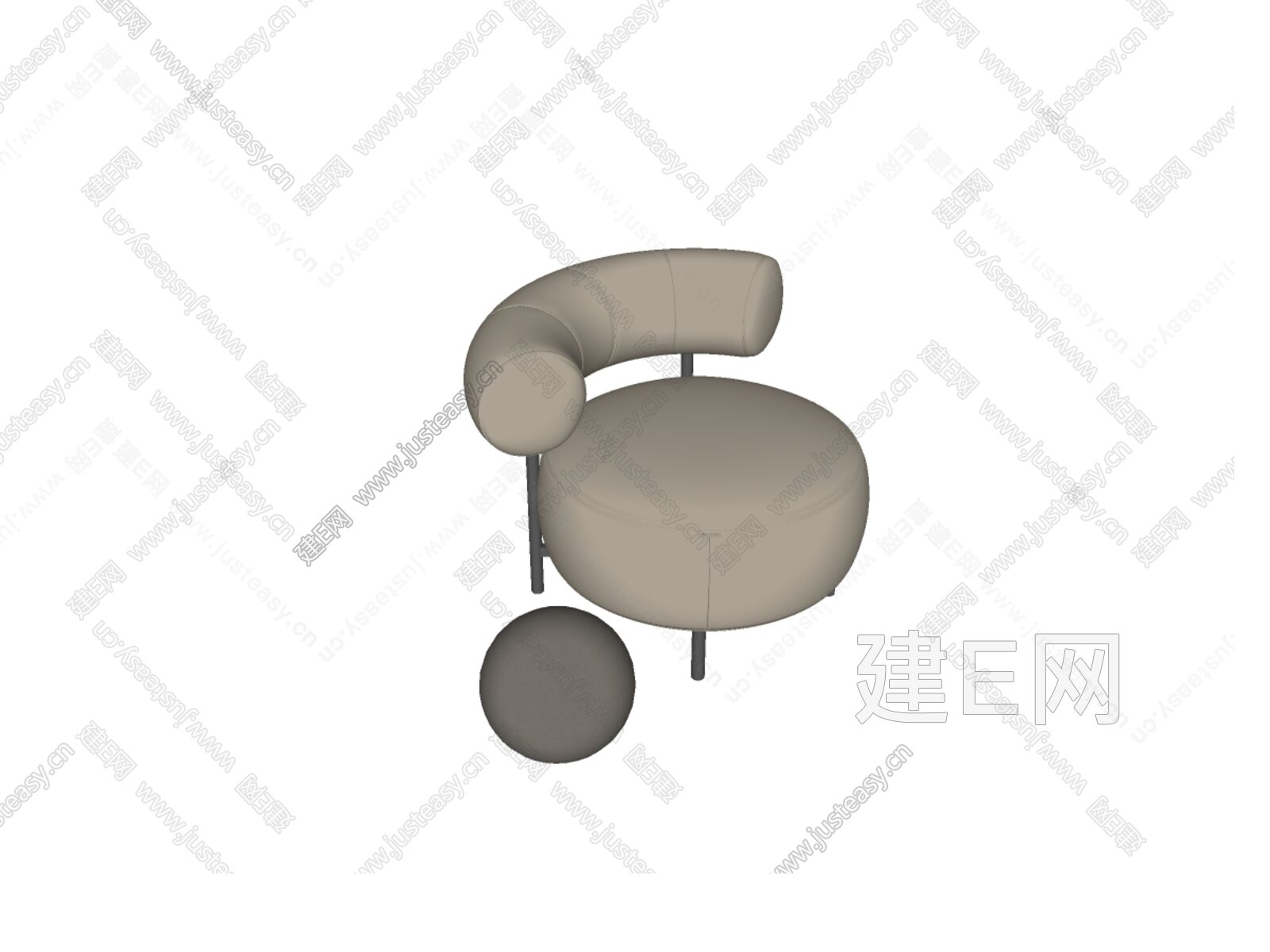 现代休闲椅模型SU模型下载[ID:102387673]_建E室内设计网