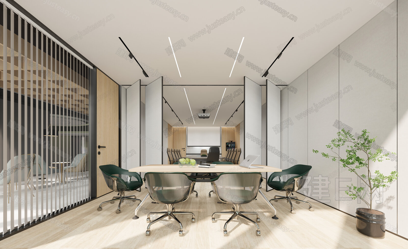 现代多功能会议室模型SU模型下载[ID:102977391]_建e网su模型