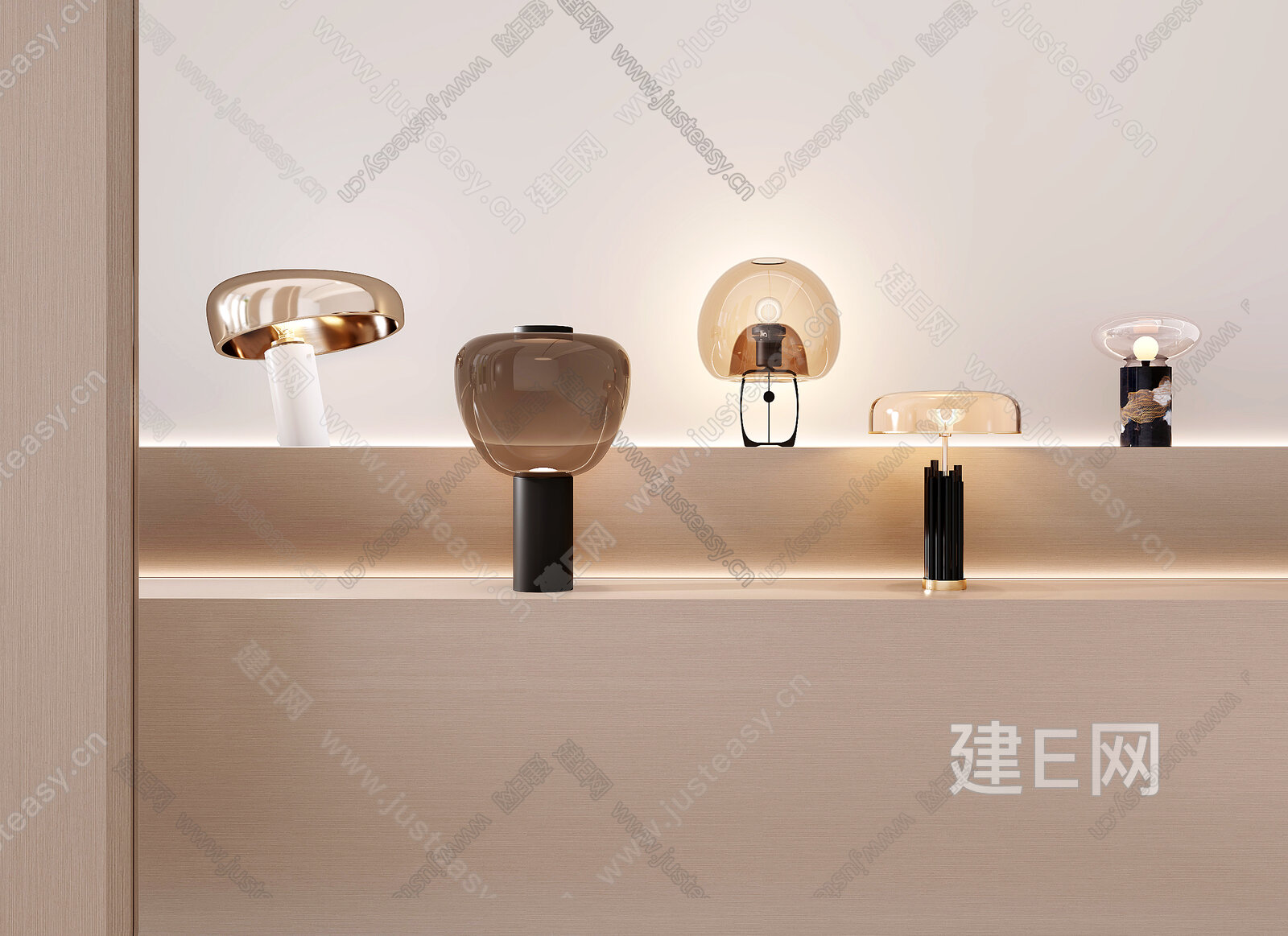 【现代台灯组合3d模型】建e网_现代台灯组合3d模型下载[ID:115955565]_打造3d现代台灯组合模型免费下载平台