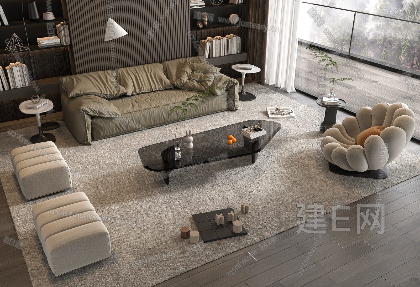 【现代沙发茶几组合3d模型】建E网_现代沙发茶几组合3d模型下载[ID:116545340]_打造3d现代沙发茶几组合模型免费下载平台