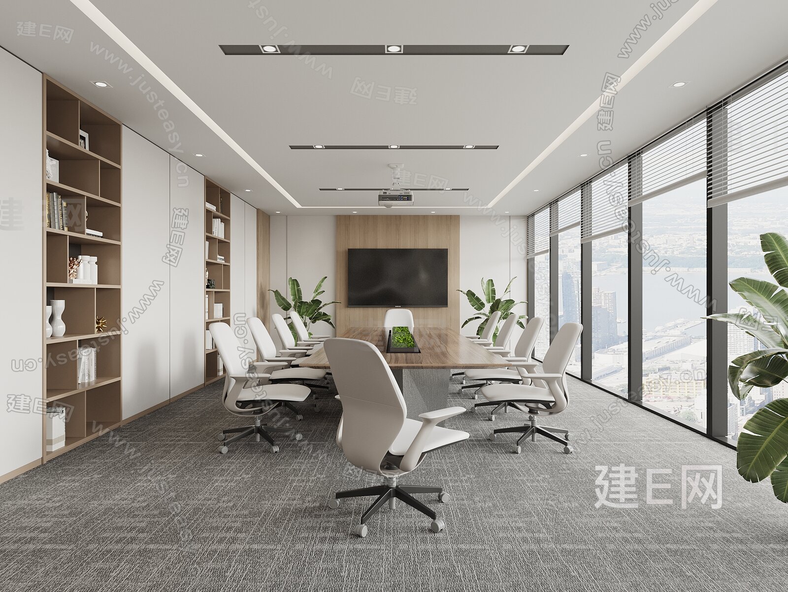 现代会议室模型SU模型下载[ID:113725342]_建e网su模型