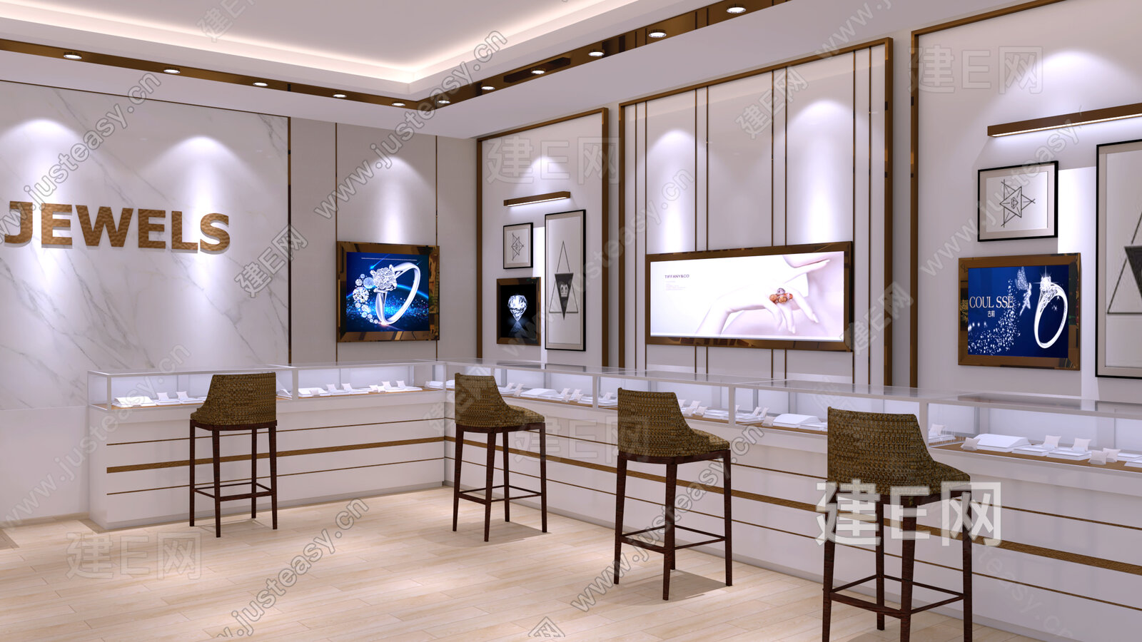 现代珠宝店模型SU模型下载[ID:113659862]_建e网su模型