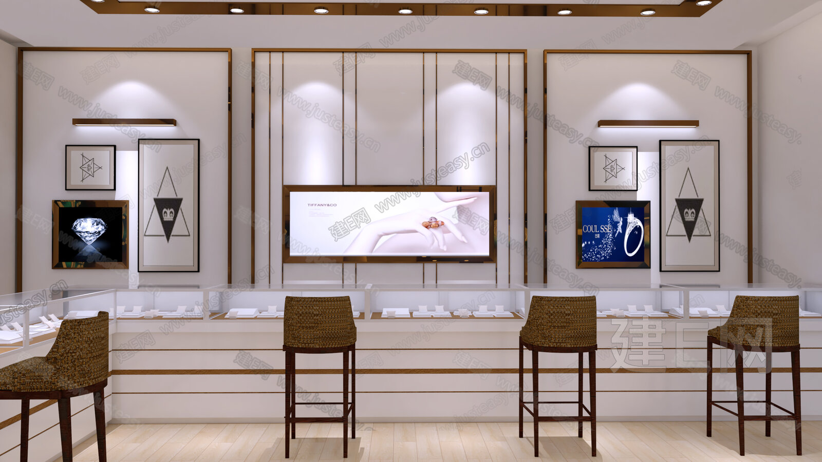 现代珠宝店模型SU模型下载[ID:113659862]_建e网su模型