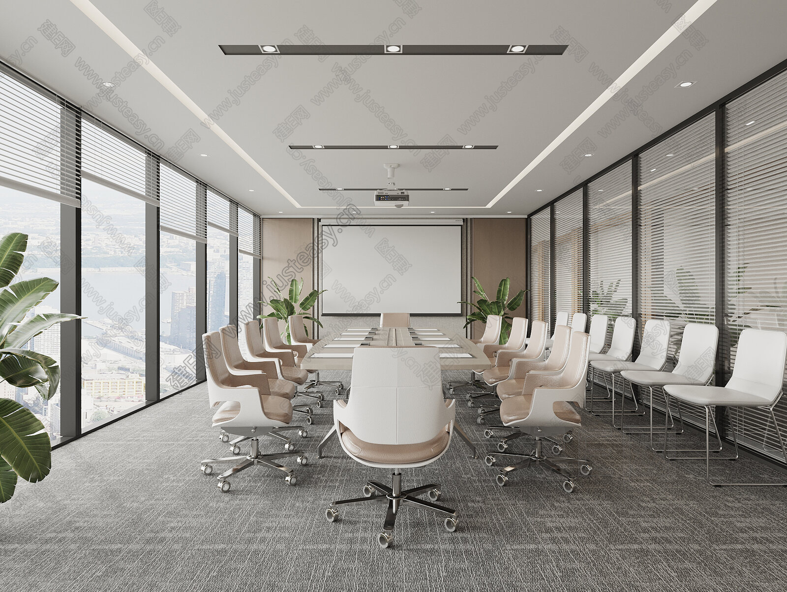 现代会议室3d模型下载[ID:109860762]_建e网3d模型