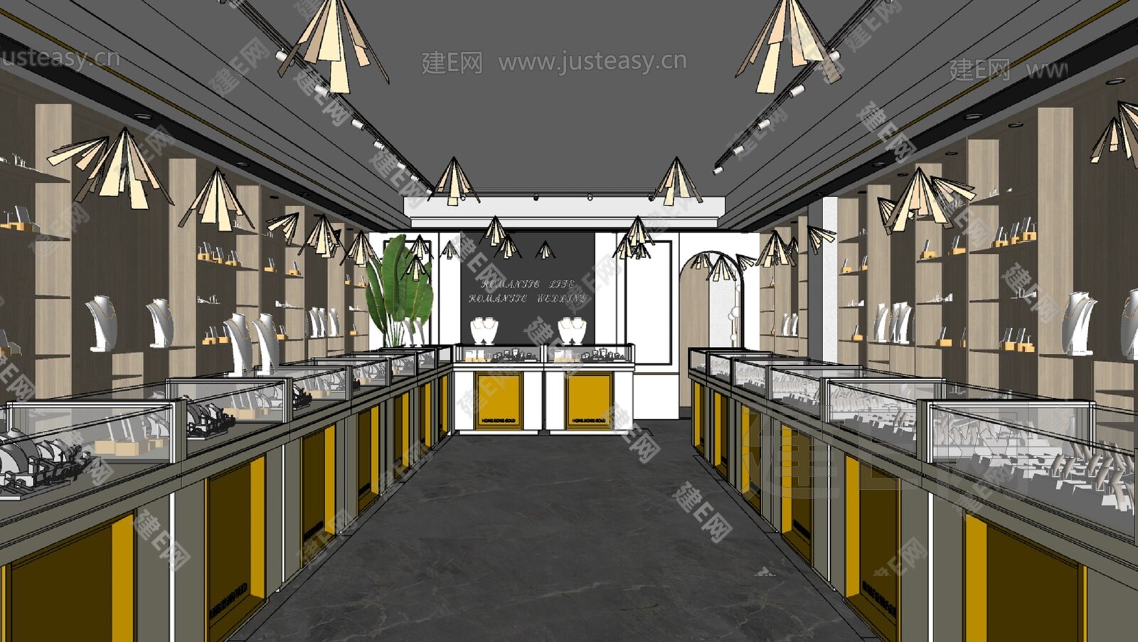 现代珠宝店模型SU模型下载[ID:113921925]_建e网su模型