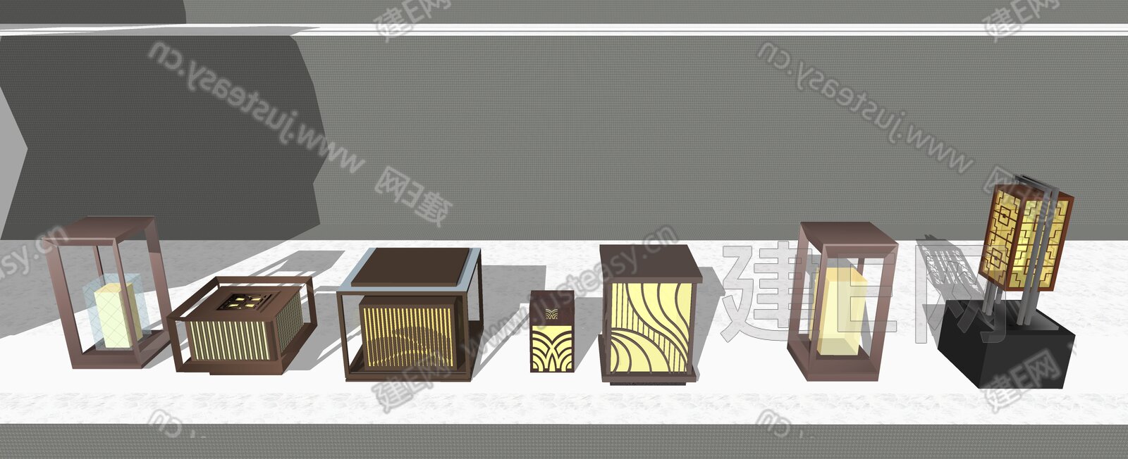 现代草坪灯 地灯模型SU模型下载[ID:114315204]_建e网su模型