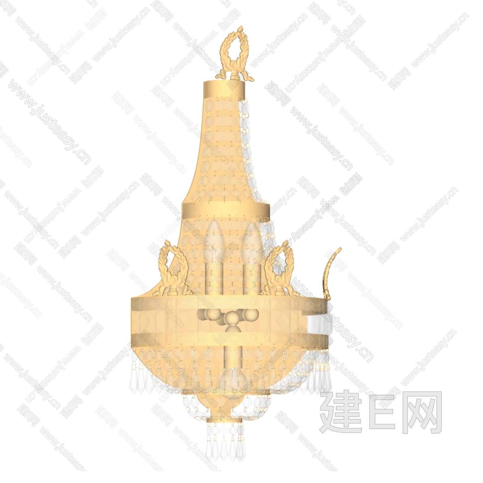 欧式古典水晶吊灯模型SU模型下载[ID:114446119]_建e网su模型