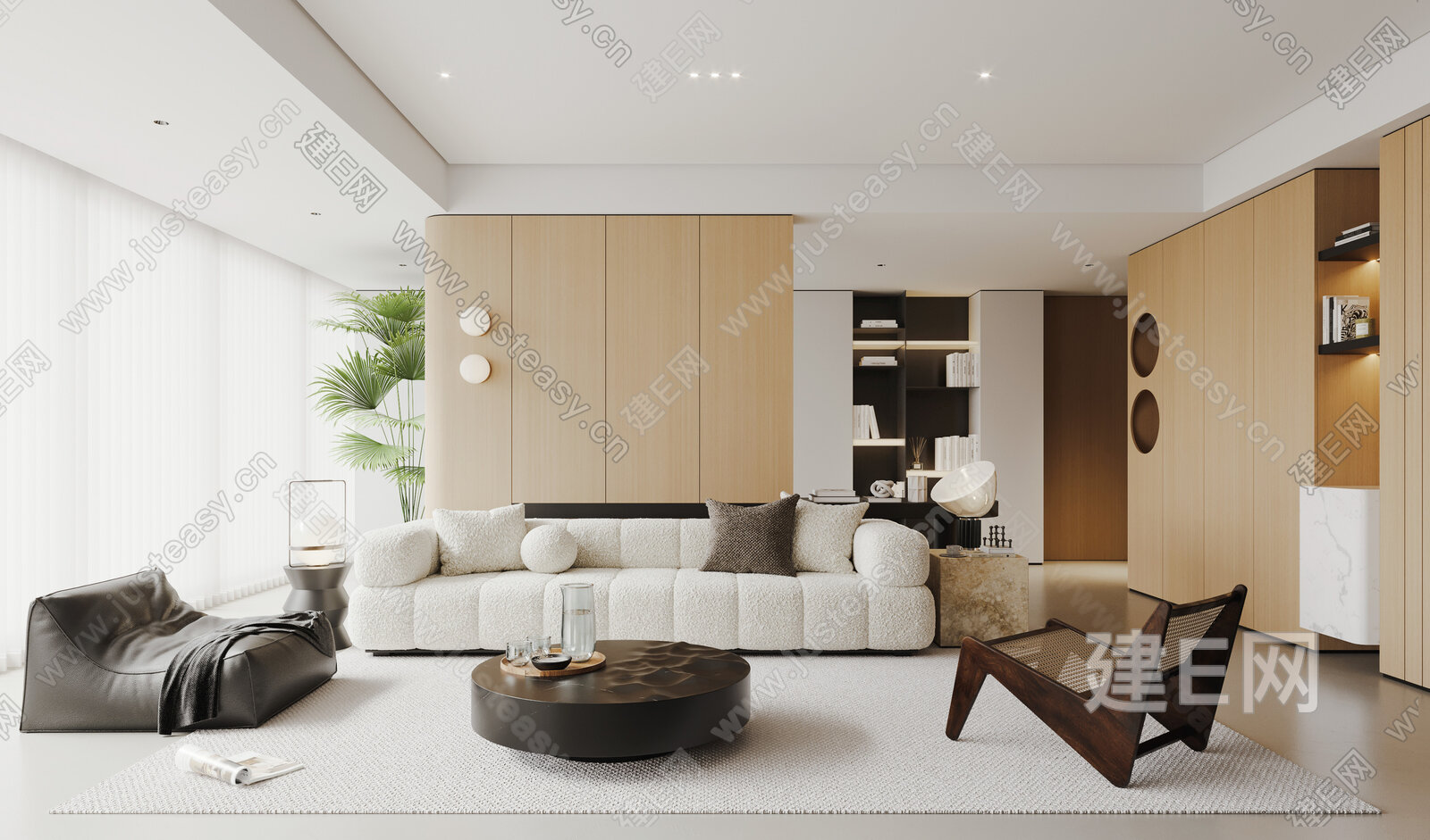 现代客厅模型SU模型下载[ID:115429295]_建e网su模型