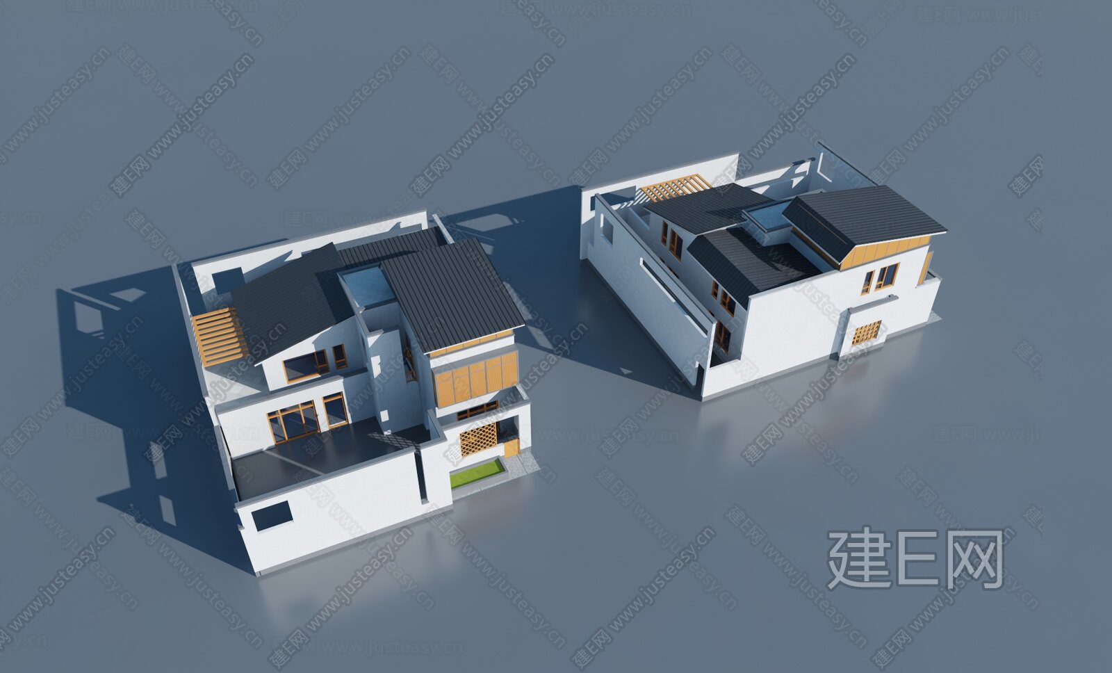 新中式别墅模型SU模型下载[ID:116281229]_建e网su模型