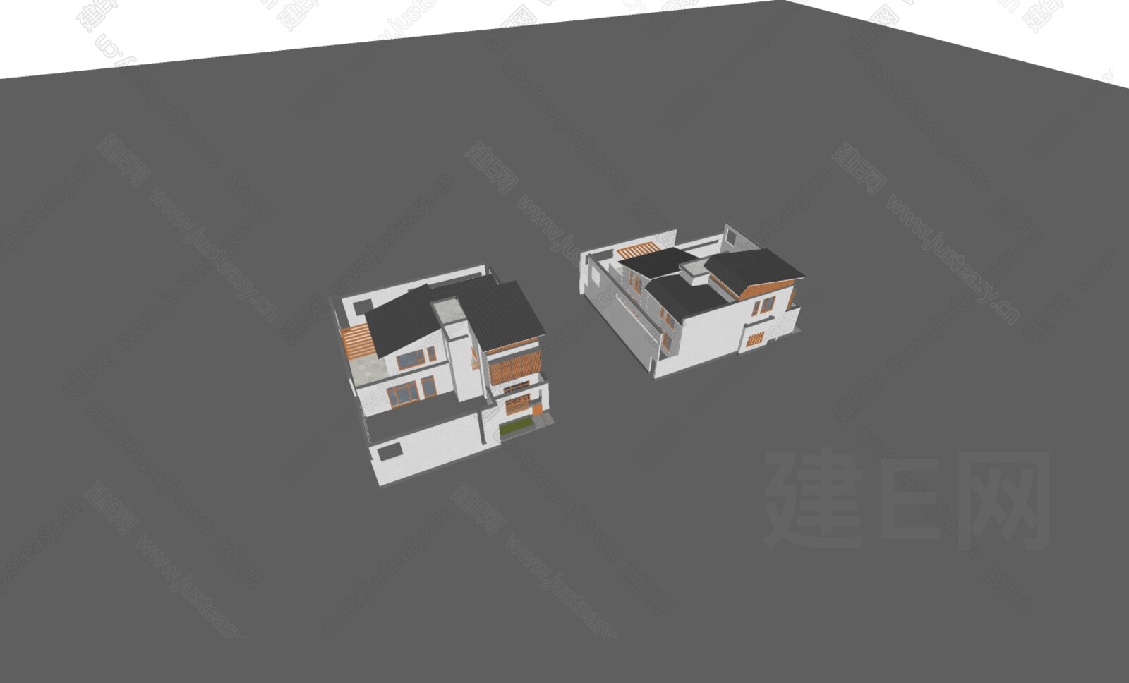 新中式别墅模型SU模型下载[ID:116281229]_建e网su模型