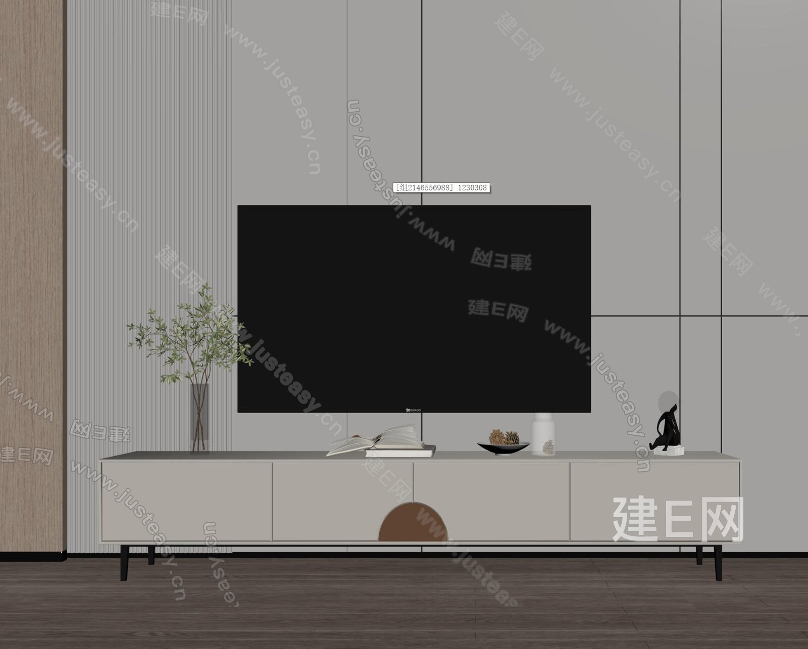 baxter现代电视柜模型SU模型下载[ID:115887984]_建E室内设计网