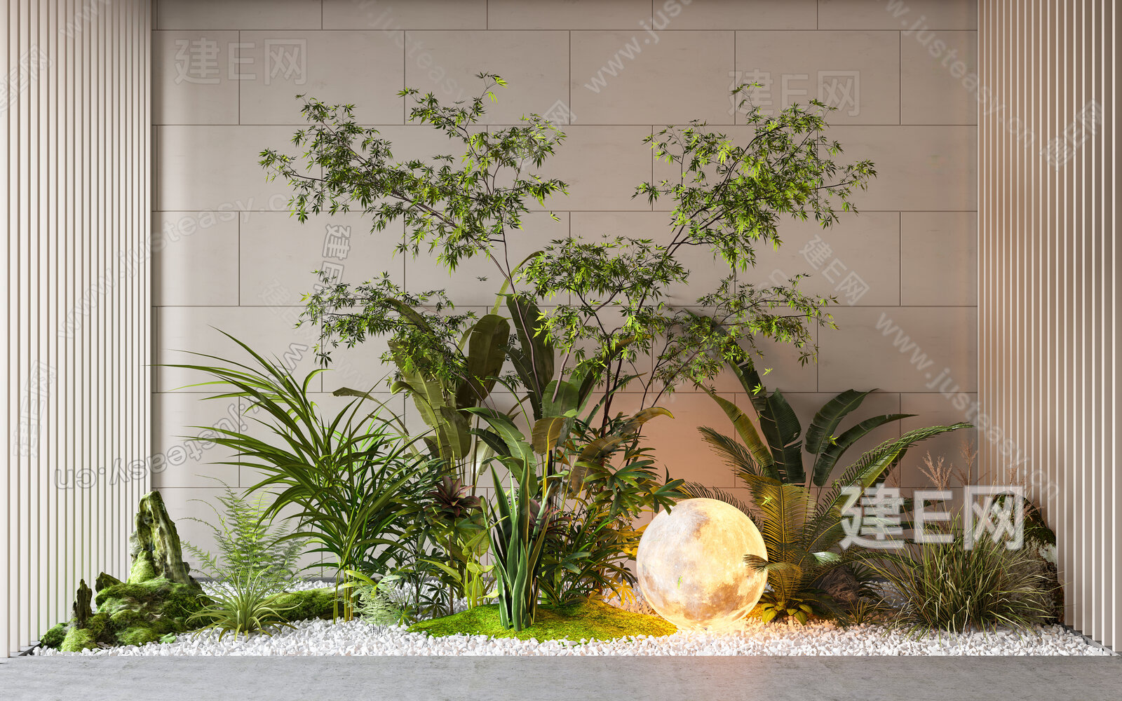现代室内造景模型SU模型下载[ID:116740019]_建E室内设计网