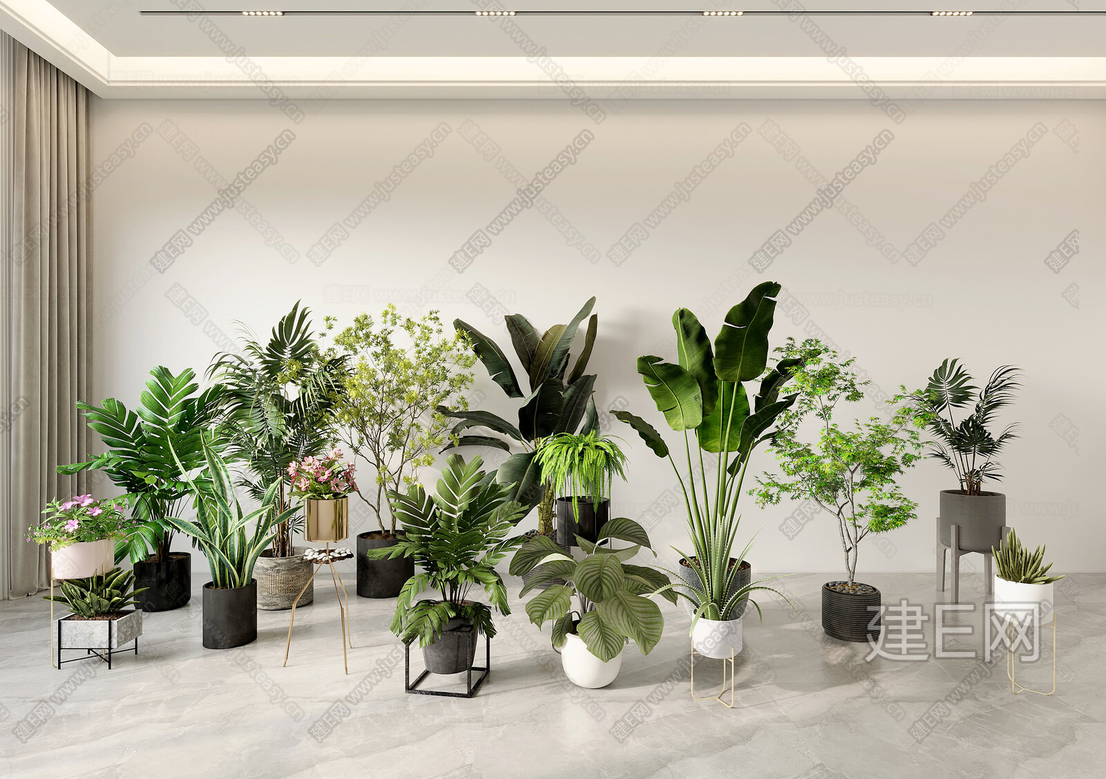 【现代植物盆栽3d模型】建E网_现代植物盆栽3d模型下载[ID:105862832]_打造3d现代植物盆栽模型免费下载平台