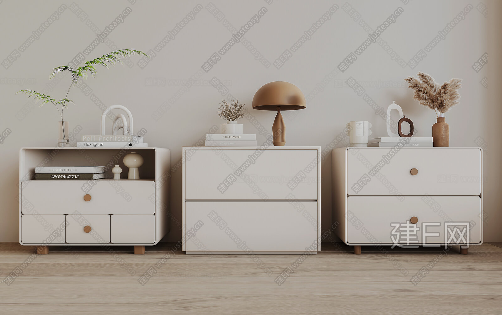 现代床头柜模型SU模型下载[ID:110579705]_建E室内设计网