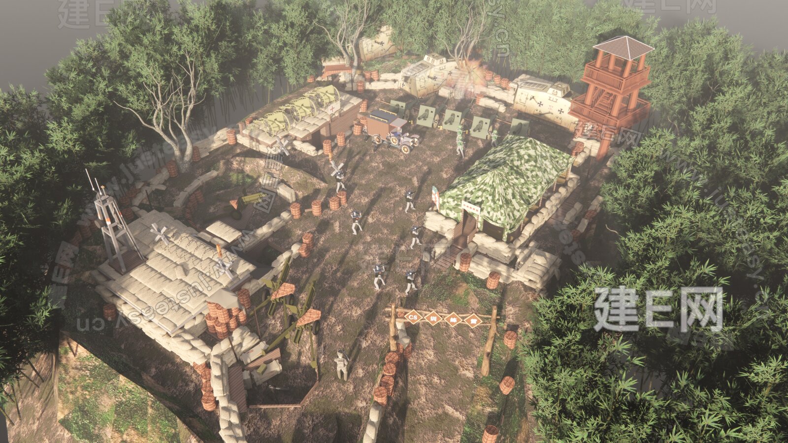 现代丛林CS基地模型SU模型下载[ID:110382877]_建E室内设计网