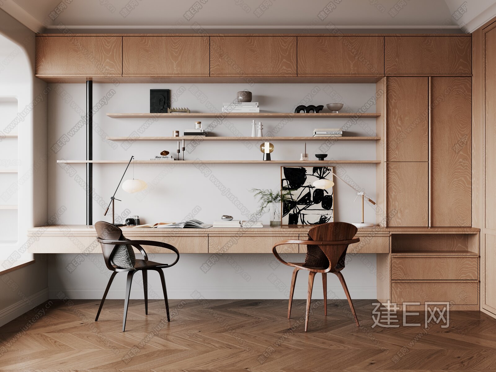 【侘寂风书桌椅3d模型】建E网_侘寂风书桌椅3d模型下载[ID:106452488]_打造3d侘寂风书桌椅模型免费下载平台