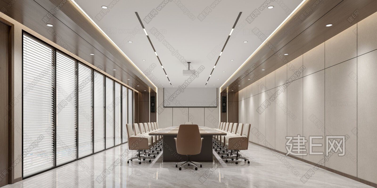 现代会议室3d模型下载[ID:106976884]_建e网3d模型