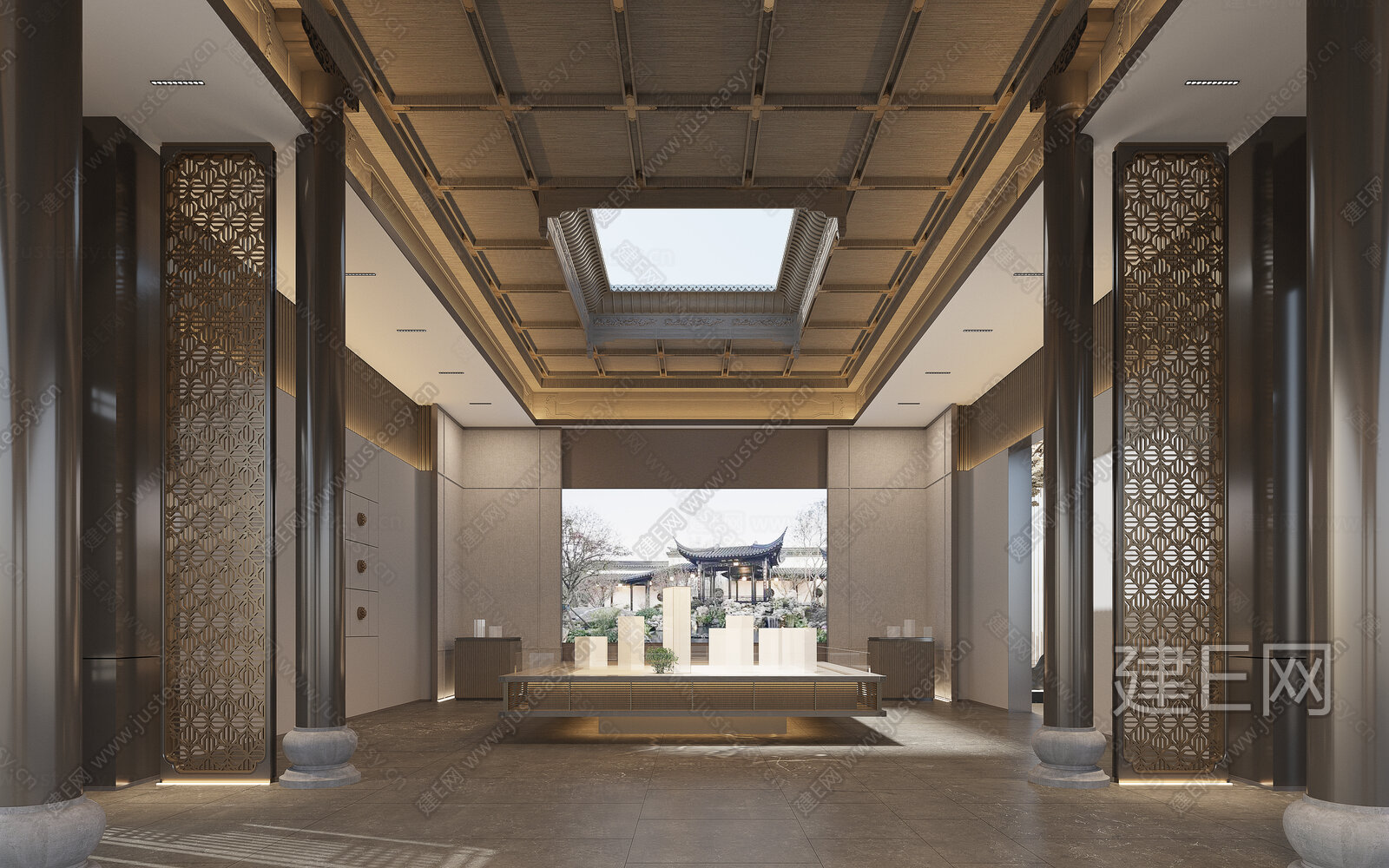 【新中式售楼处3d模型】建e网_新中式售楼处3d模型下载[ID:107894469]_打造3d新中式售楼处模型免费下载平台