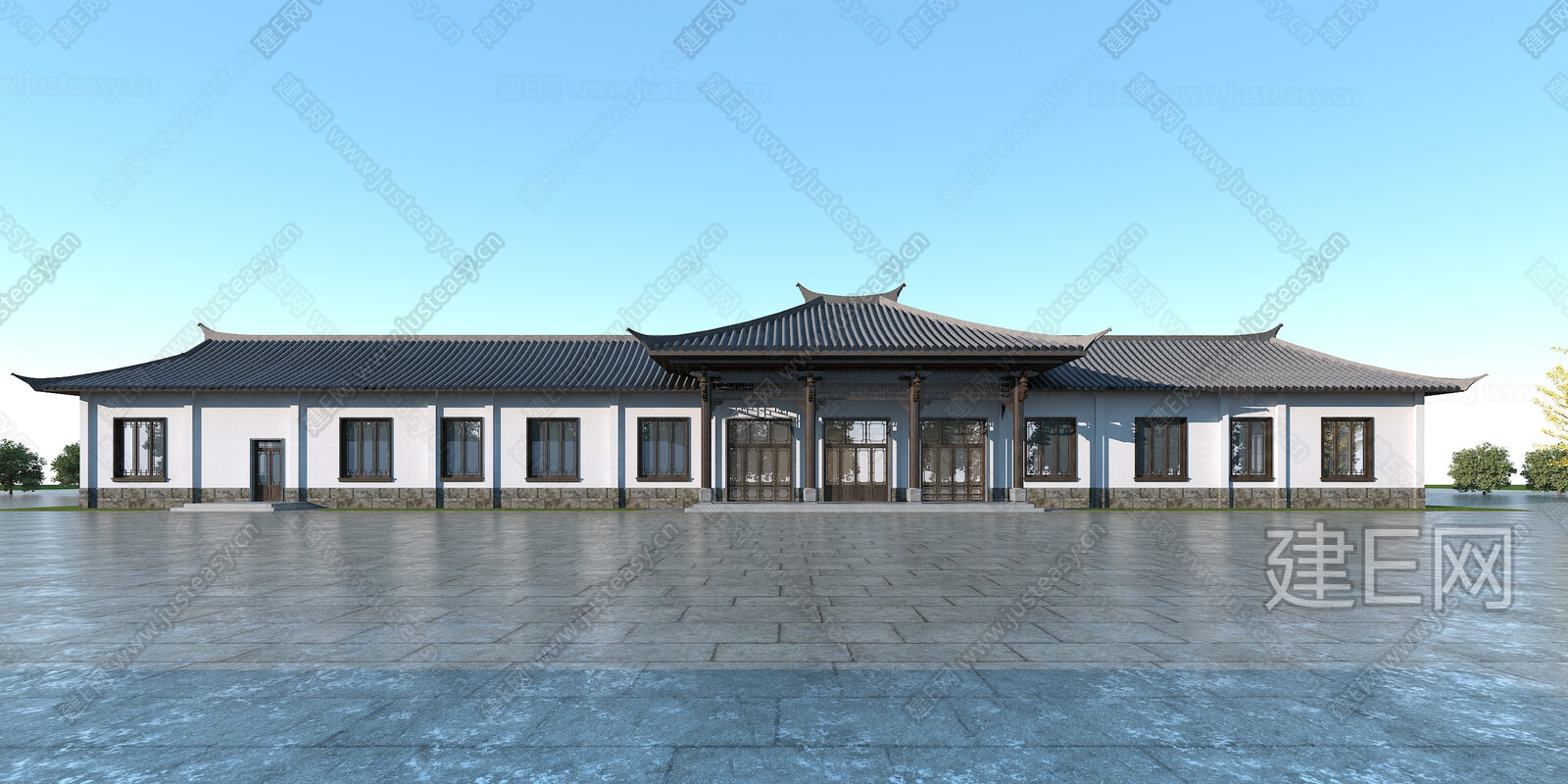 【新中式四合院3d模型】建e网_新中式四合院3d模型下载[ID:107697819]_打造3d新中式四合院模型免费下载平台