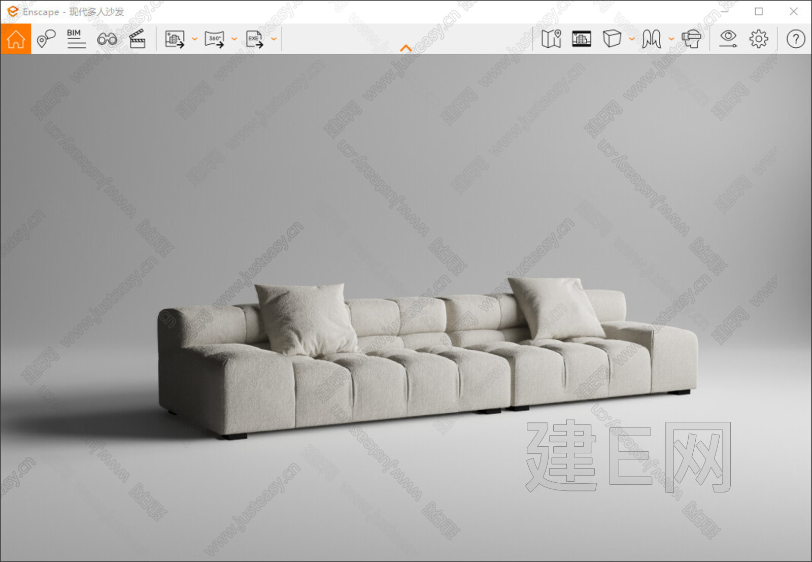 B&B Tufty Time 现代沙发组合模型SU模型下载[ID:111366093]_建E室内设计网