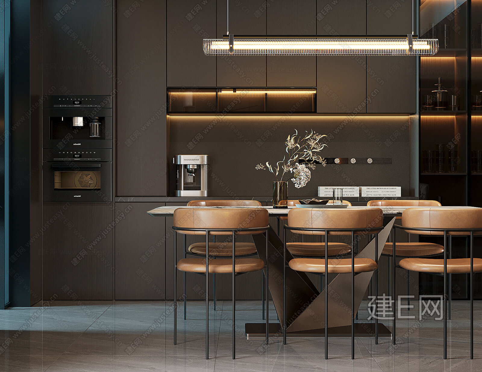现代餐厅模型SU模型下载[ID:112545549]_建e网su模型