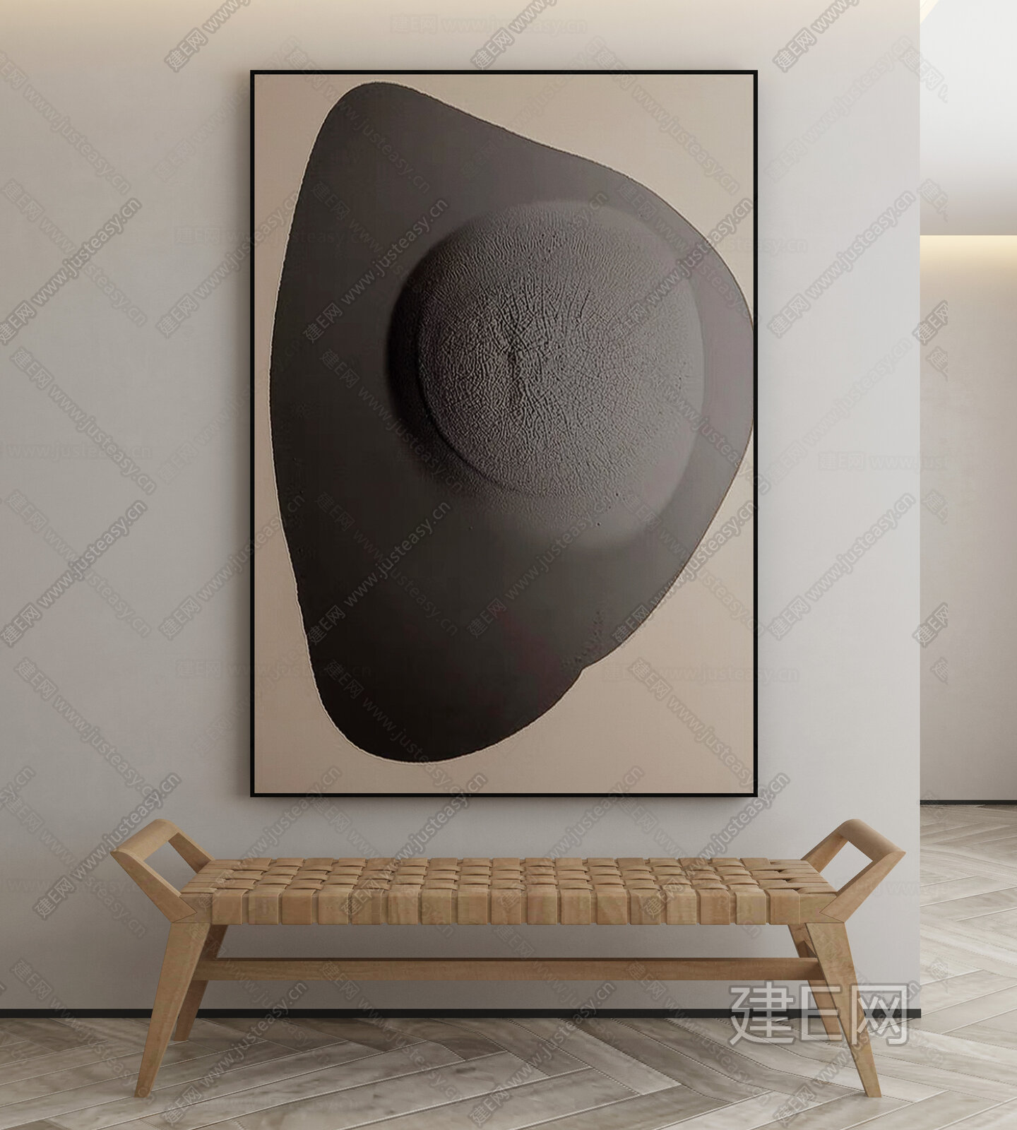 侘寂风装饰画3d模型下载[ID:108877497]_建e网3d模型