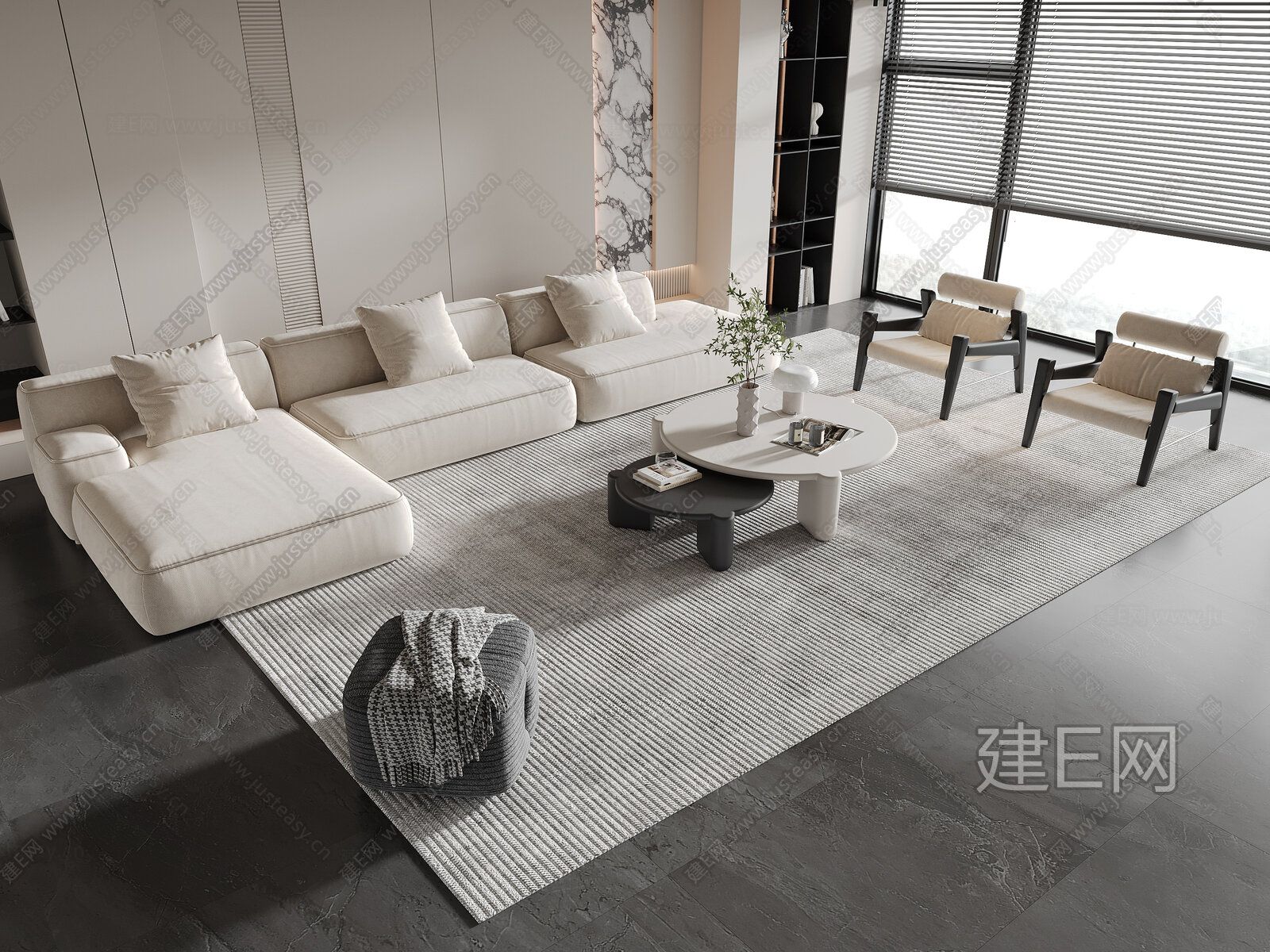 【现代沙发茶几组合3d模型】建E网_现代沙发茶几组合3d模型下载[ID:108877505]_打造3d现代沙发茶几组合模型免费下载平台