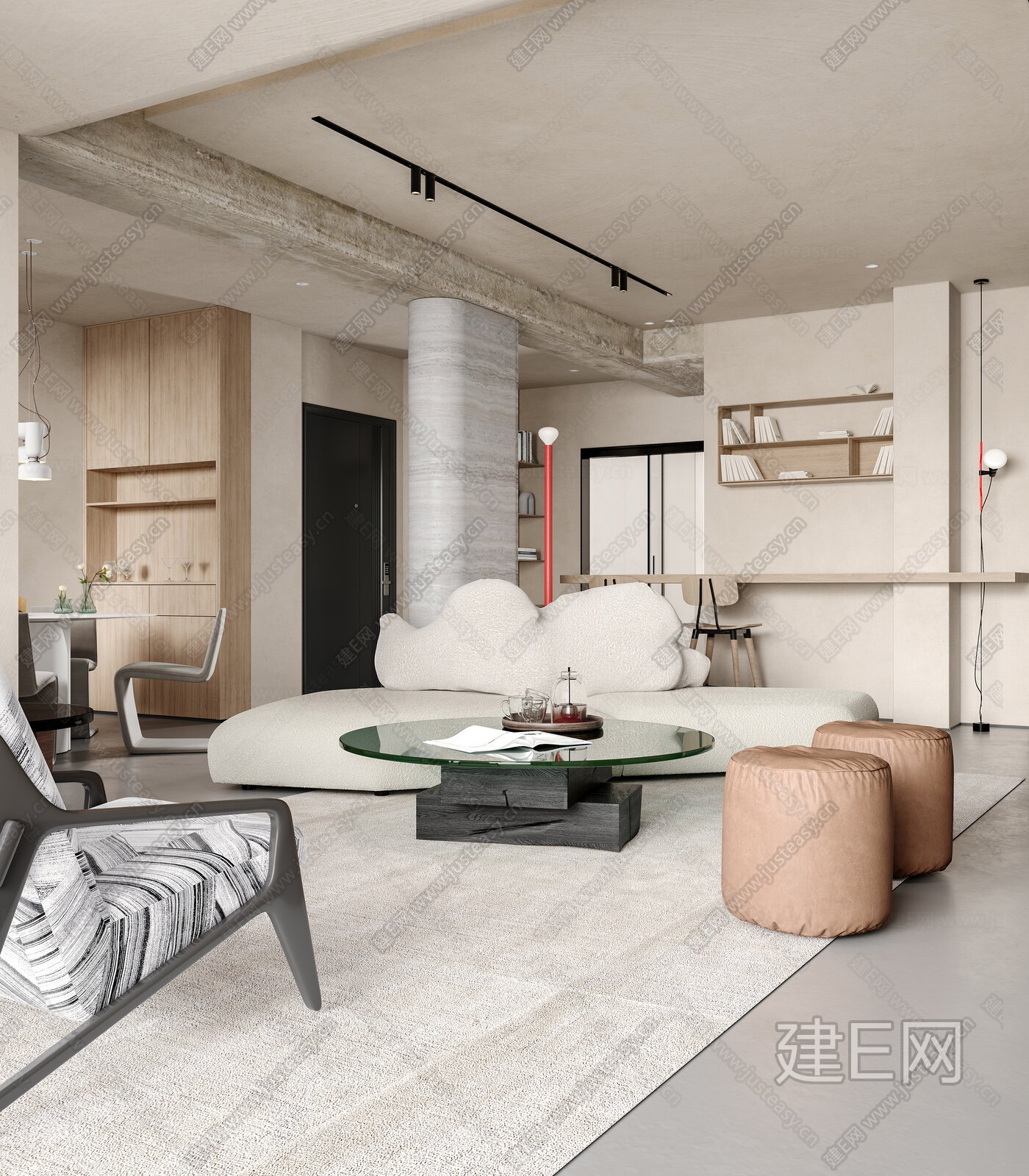 【侘寂风客餐厅3d模型】建e网_侘寂风客餐厅3d模型下载[ID:108811872]_打造3d侘寂风客餐厅模型免费下载平台