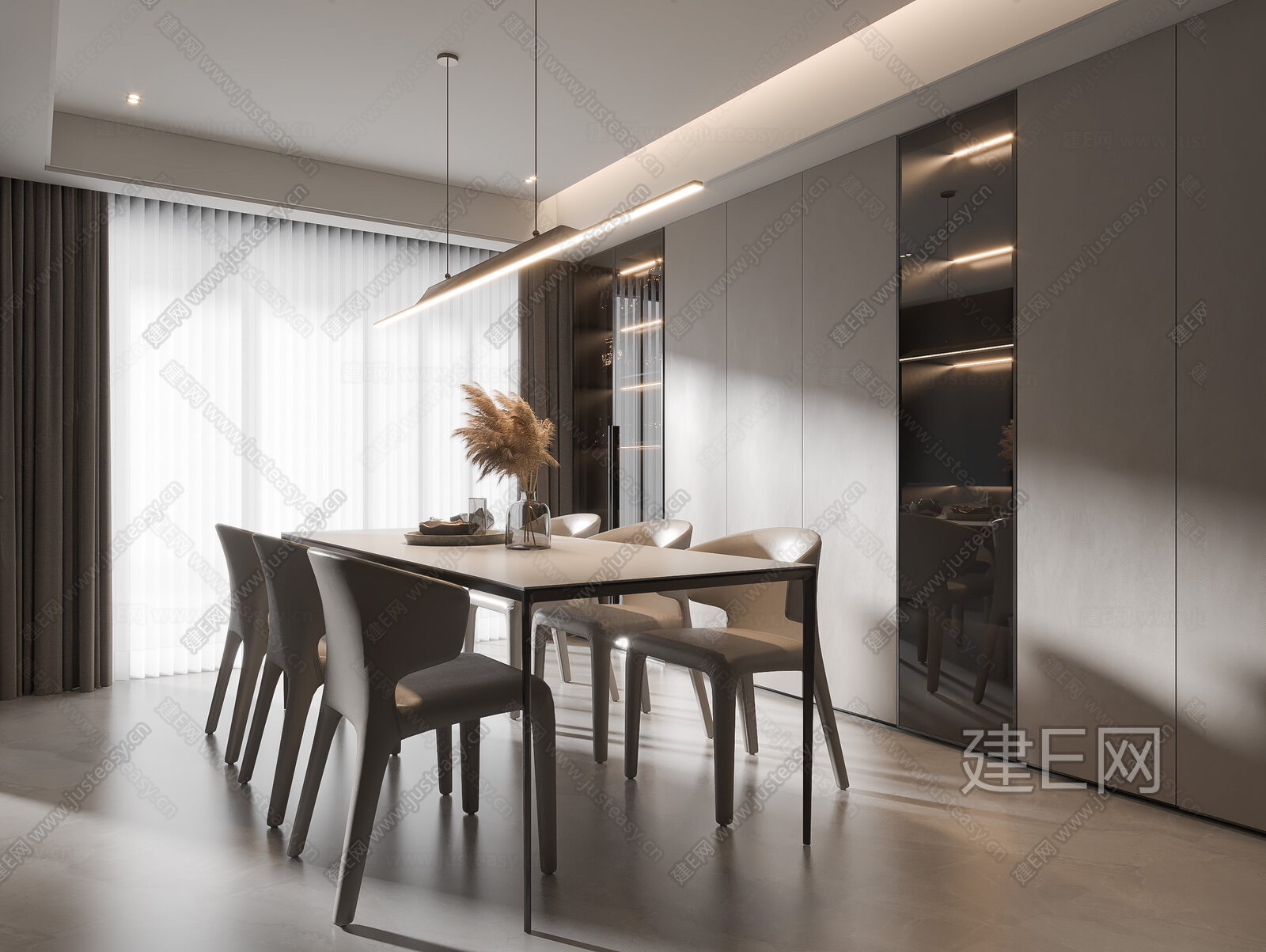 现代餐厅模型SU模型下载[ID:113069950]_建e网su模型
