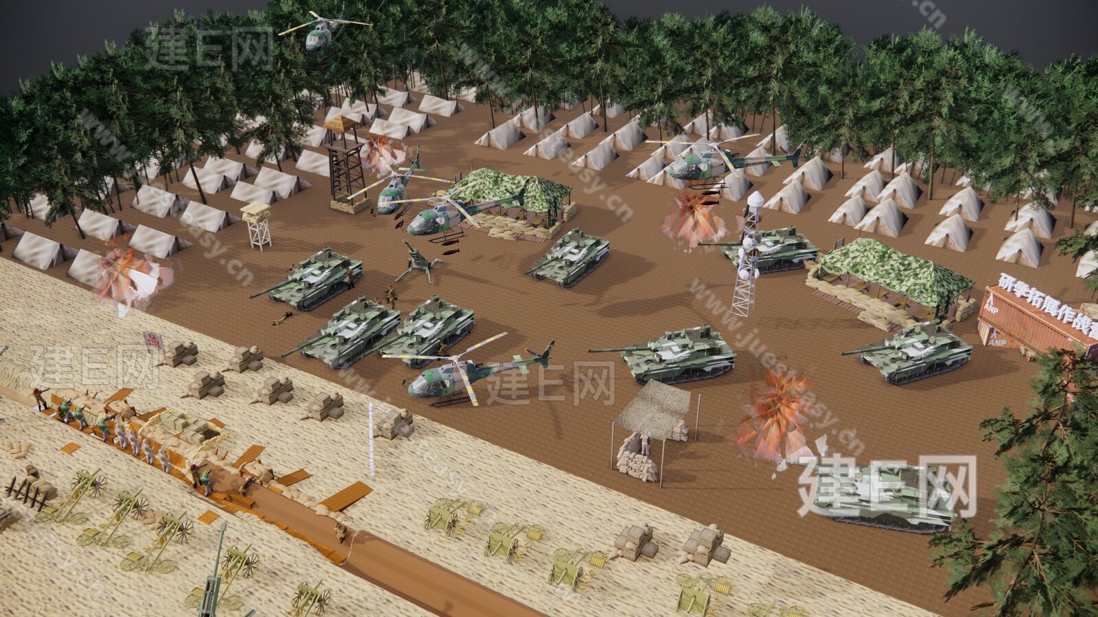 现代丛林CS基地 SU模型下载[ID:112348945]，现代丛林CS基地 ，SU模型下载