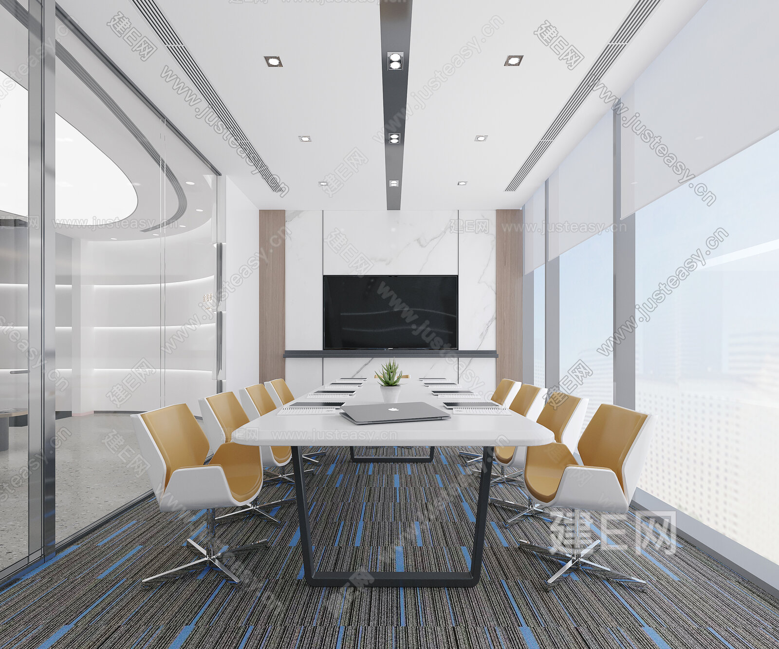 现代会议室模型SU模型下载[ID:112349104]_建e网su模型