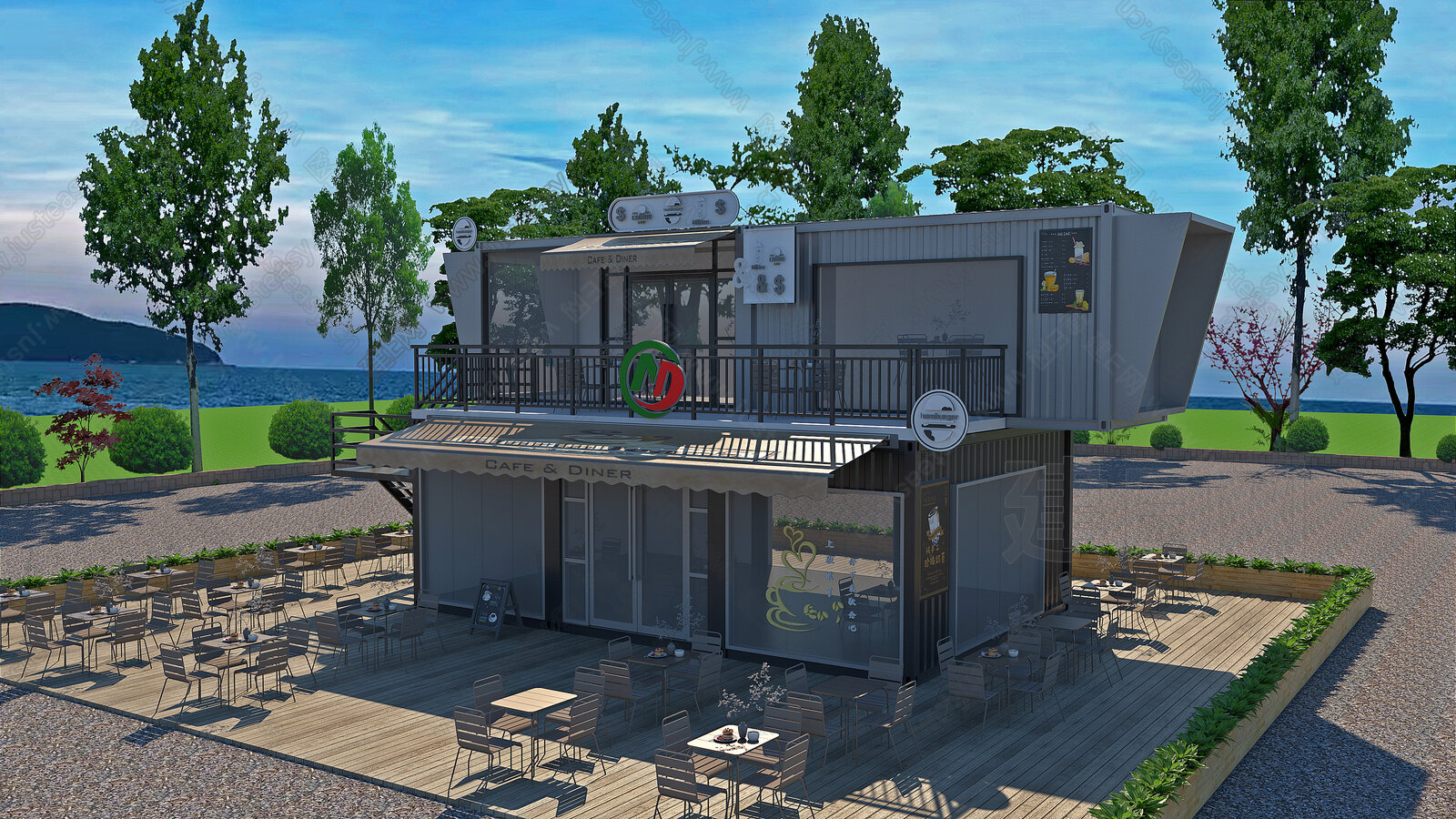 现代集装箱建筑模型SU模型下载[ID:113069983]_建e网su模型