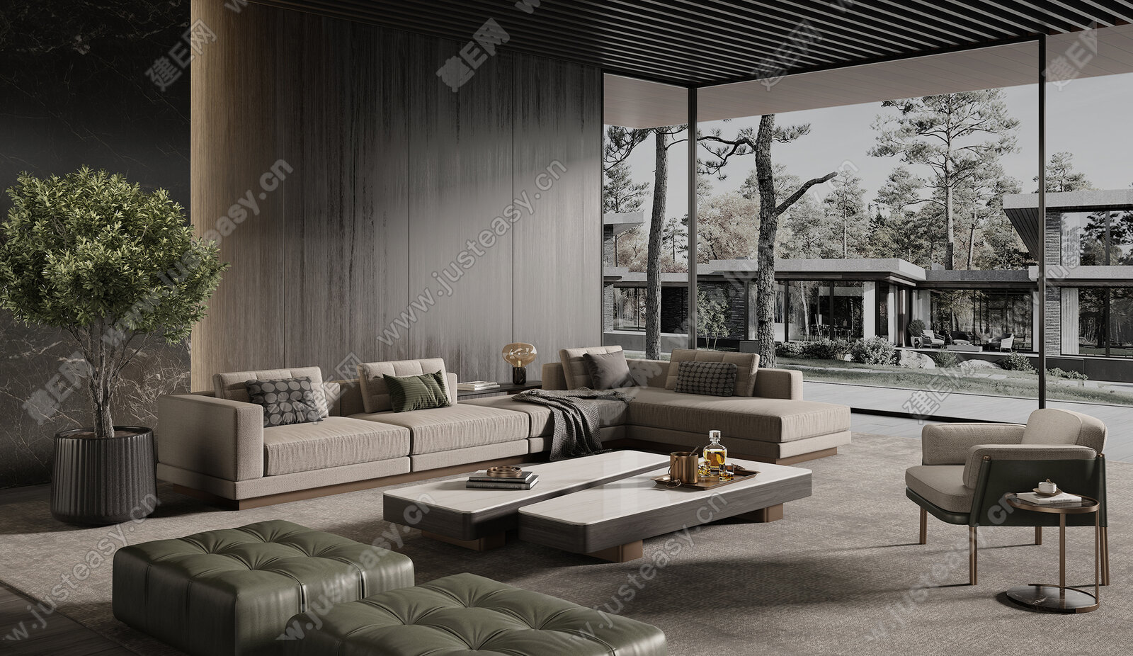 Minotti 现代沙发组合模型SU模型下载[ID:113201029]_建E室内设计网