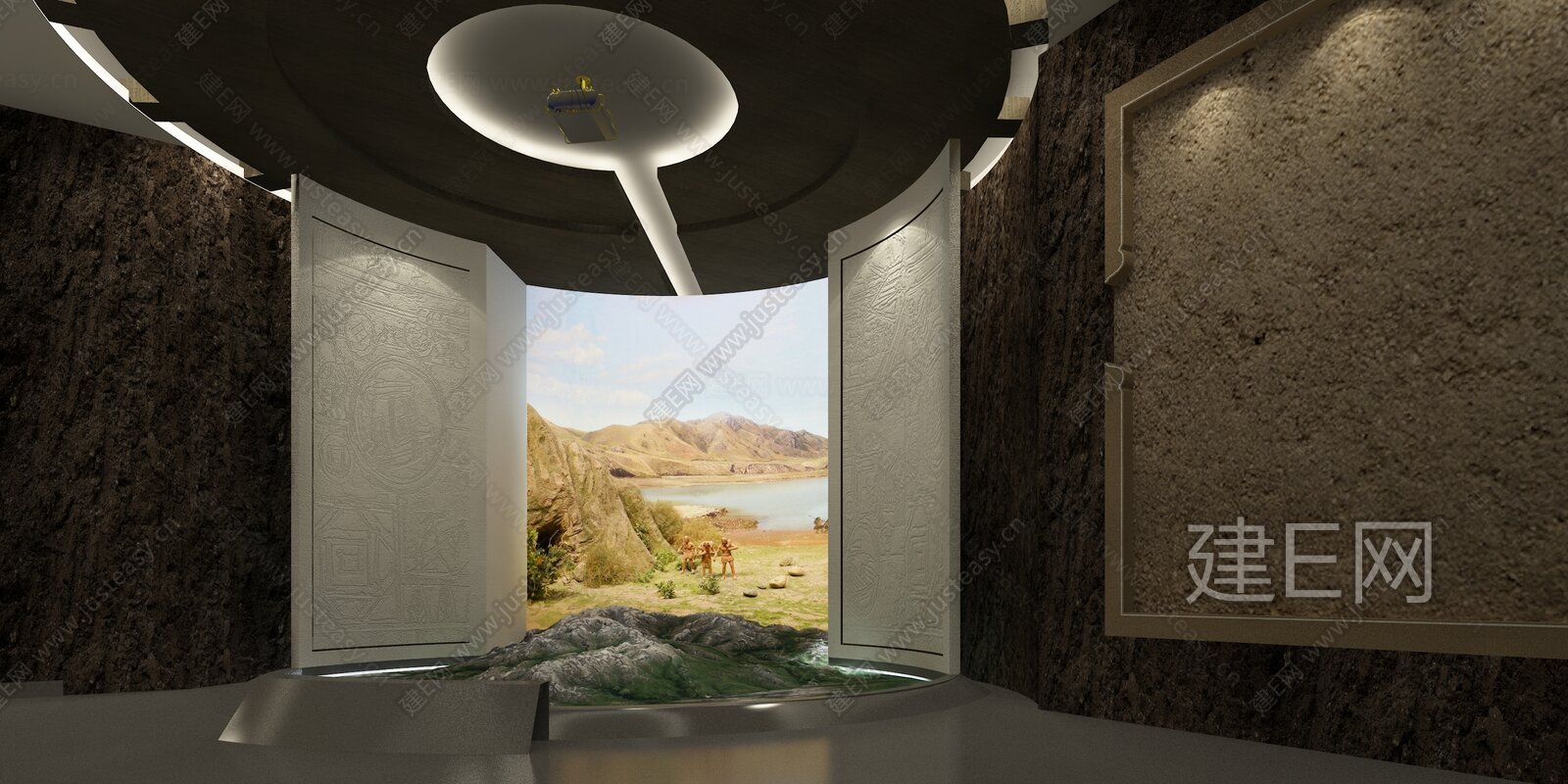 现代博物馆模型SU模型下载[ID:105336454]_建E室内设计网