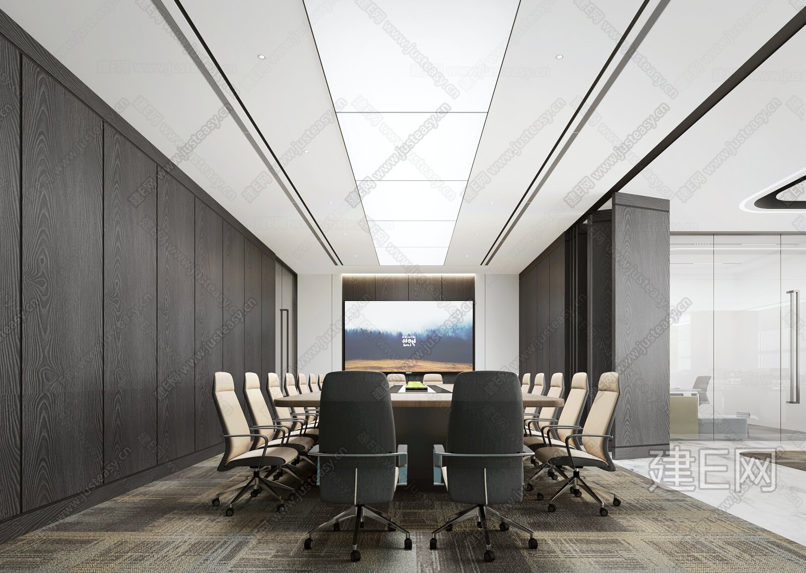 【现代会议室3d模型】建e网_现代会议室3d模型下载[ID:101668594]_打造3d现代会议室模型免费下载平台