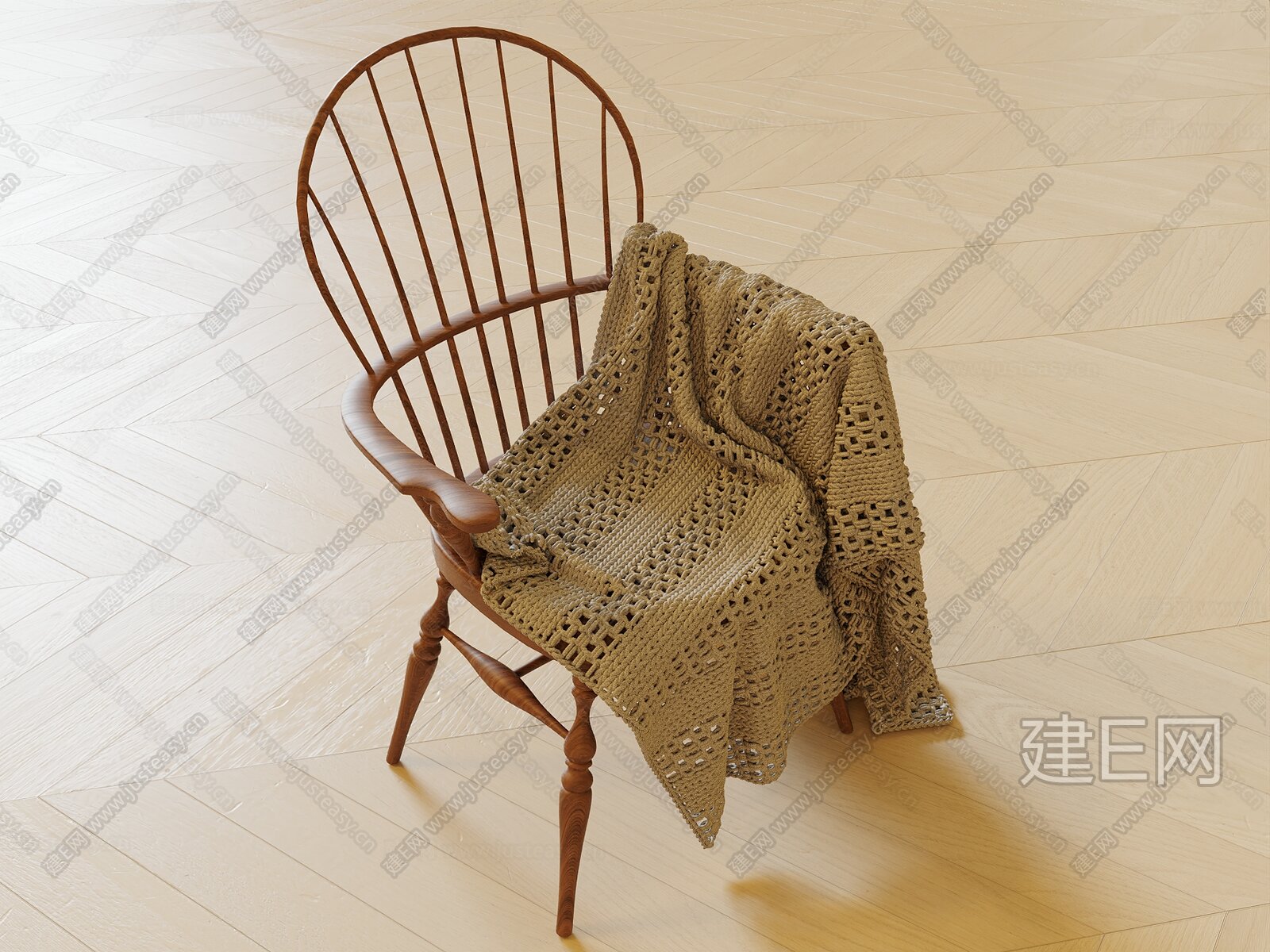 美式休闲椅模型SU模型下载[ID:105860715]_建E室内设计网