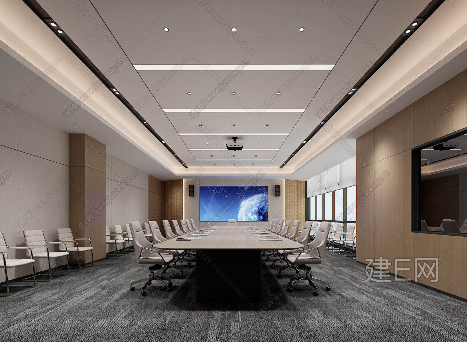 现代会议室3d模型下载[ID:102192673]_建e网3d模型