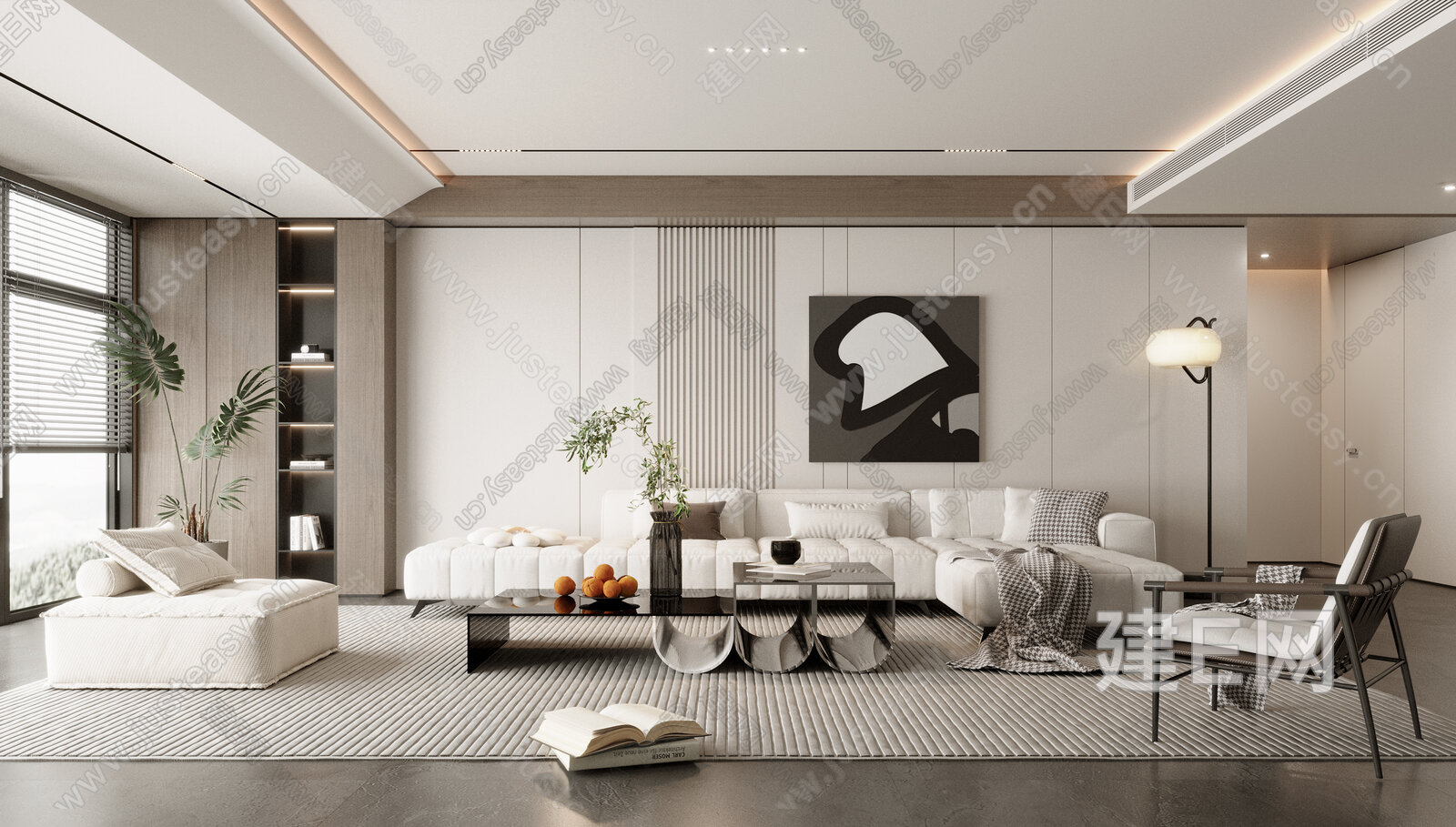现代客厅模型SU模型下载[ID:104943276]_建e网su模型