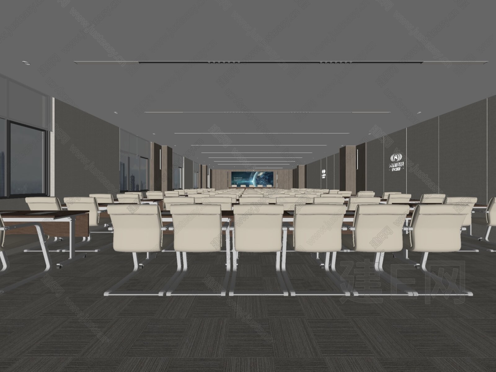 现代会议室模型SU模型下载[ID:106188538]_建e网su模型