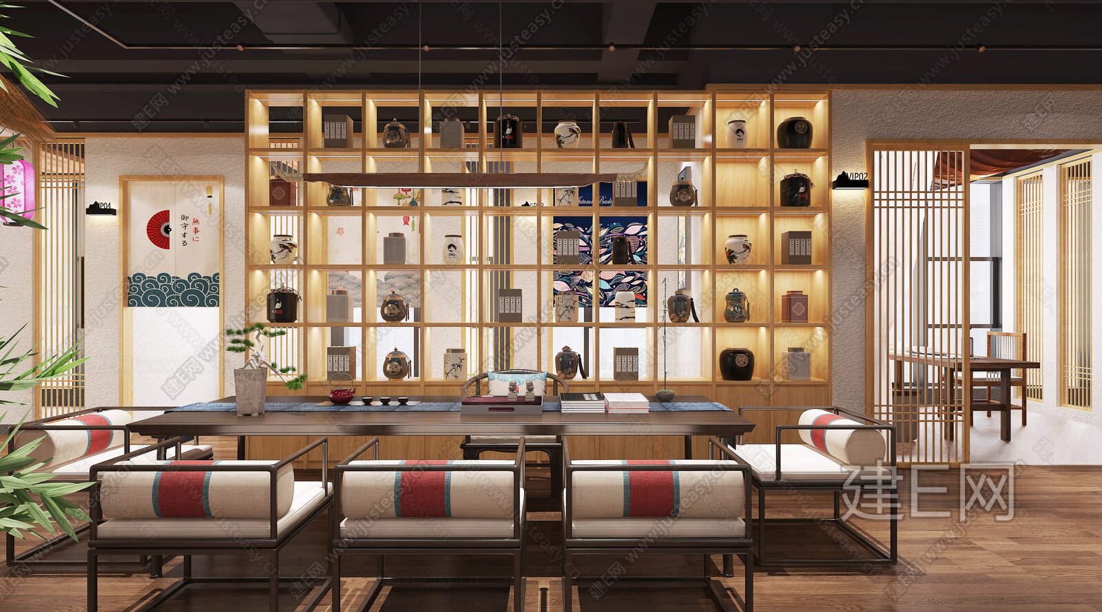 【新中式茶馆3d模型】建e网_新中式茶馆3d模型下载[ID:102782666]_打造3d新中式茶馆模型免费下载平台